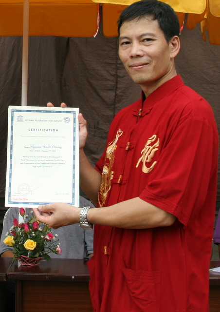 Chứng nhận môn phái LẠC VIỆT VÕ ĐẠO đã có công đóng góp vào sự phát triển của UNESCO Việt nam